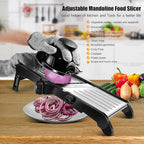 MASTERTOP Mandoline Slicer for Kitchen Adjustable Stainless Steel Food Slicer Vegetable Chopper Onion Waffle French Fry Cutter Potato Chip Julienne Slicer with Safety Gloves