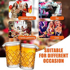 Dandat Cocktail Mixing Glass Crystal Stirring Glass Thick Bottom Seamless Cocktail Pitcher for Home Bartender Bar Whiskey Martini Drink Shaker Accessories(6 Pcs,17 oz)