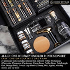 24 pc Whiskey Smoker & Cocktail Infusion Kit with Torch | Ultimate Whiskey Making Set | Smoker Top, Infusion Bottle, 8 Botanicals, Stones & Wood Chips