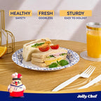 JOLLY CHEF 10 inch Disposable Paper Plates 500 Count, Soak Proof, Cut Proof, Heavy Duty Paper Plates for Thanksgiving or Everyday Use