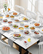 MALACASA 24 Pieces Gourmet Porcelain Dinnerware Sets, Premium Plates and Bowls Set, High-Fired Ceramic Dishes Set for 8, Chip & Scratch Resistant, Microwave Dishwasher Safe, White, Series LEXI