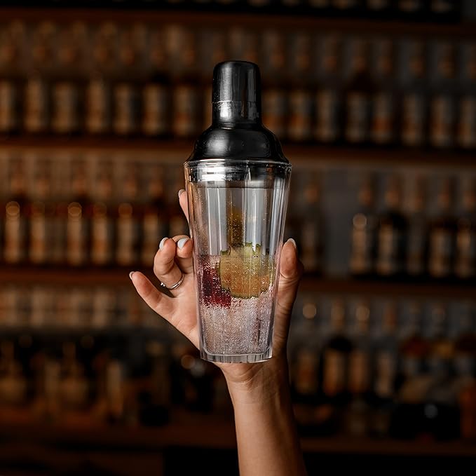 Glass Cocktail Shaker | Martini, Margarita Mixer for Professional Bartending | Durable Bar Set for Mixing Drinks | Perfect for Home or Bar Use (17oz)