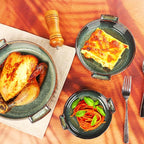 Ceramic Casserole Baking Dish -13.5 Ounces Baking Dish for Oven, Lasagna Pans, Oven Safe Durable Bakeware for Kitchen Home Decor, Banquet and Dinner, Round 2 pieces 5.5 x 5.5 Inch