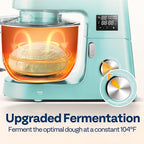 VIVOHOME 9 in 1 Multifunctional Stand Mixer with Fermentation, 6 Speed 7.5 Quart Kitchen Electric Food Mixer with Timer, Meat Grinder, Juice Blender, Vegetable Slicer, Pasta and Cookie Maker, Blue