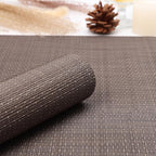 Myir JUN Placemats Set of 4, Vinyl Woven Placemats Place Mats Indoor Set of 4 Washable Table Mats Non-Slip Place mats for Dining Table (Coffee, Set of 4)
