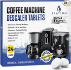 Coffee Machine Descaler Cleaner Tablets 24-Pack | For Keurig, Nespresso, Breville, De Longhi, Miele, Ninja, Braun | Clean & Descale Coffee Pot & Espresso Maker -Cleaning & Descaling Solution Tabs