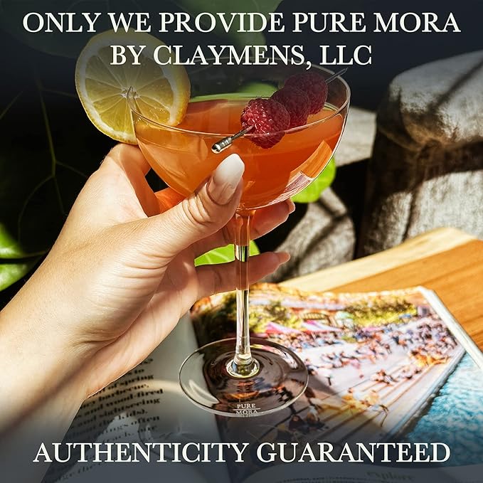 MORA PURE The Lyra Coupe Glass Set of 4, 7oz Handblown Premium Crystal Classic Cocktail Glasses for Martini, Champagne, Mixology, Home Bar, Fancy Margarita, Gin&Tonic, Drinking, etc. For Mixologists