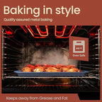 Cookie Sheet with Wire Rack Set, 2-Piece Nonstick Blue Marble Carbon Steel Pan & Cooling Rack, Space-Saving Stackable Set, PFOA, PFOS, PTFE Free, Oven Safe Up to 450°F, 17.4" Pan & 14.7" Rack