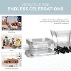 Alpha Living 6 Pack - Disposable Chafing Dish Buffet Set, Half Size Pans, Welded Body Food Warmers for Parties, Fuel Cans Complete Set, Warming Trays