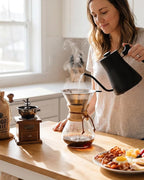 AGOGO Pour Over Coffee Maker Glass - 6/8/10 Cup Barista Kit with 304 Stainless Filter for Home, Office, Camping, Cafes - Easy Clean Coffee Dripper Set (Rag&Brush Included) (8 Cup/28 oz)