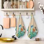 Dragonfly Floral Kitchen Towel Decorative Set of 2 Soft Absorbent Hand Towels Spring Summer Kitchen Decor Bloom Flowers Tea Towels Farmhouse Dish Towels for Kitchen Drying Bathroom Home Decor