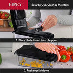 Fullstar The Original Pro Chopper - Vegetable Chopper and Spiralizer, Food Chopper with Container, Fruit Slicer, Kitchen Gadgets & Accessories, Home Essentials (8 in 1, Black)