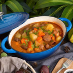 Oval Dutch Oven for Bread Baking, 4.5 Quart Non Stick Enameled Cast Iron Dutch Oven Pot with Lid, Oven Safe Oval Casserole with Lid up to 500°F for Baking, Braising, Stews, Roasting (Blue)