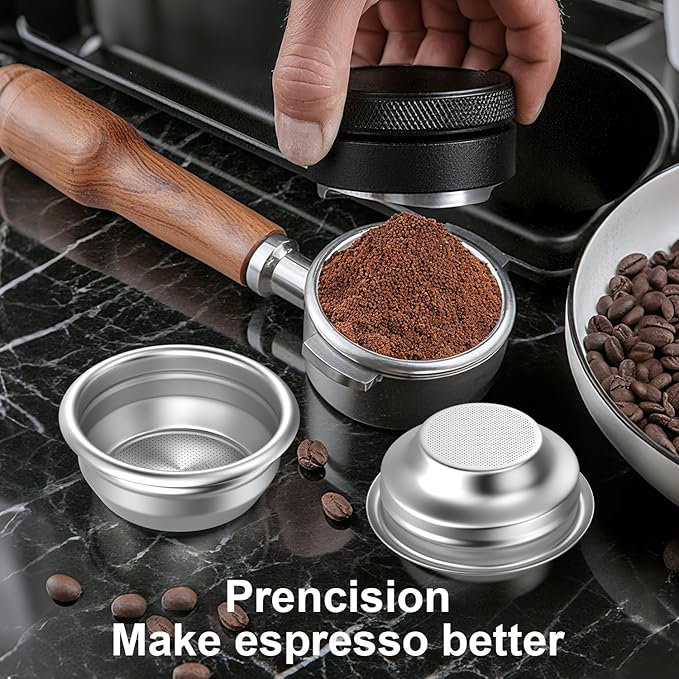 58mm Portafilter Basket Pressurized Filter Basket Stainless Steel Coffee Portafilter Basket Espresso Filter Basket (58mm-2)