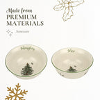 Spode Christmas Tree Dip Bowls - Set of 2, Naughty and Nice, 4-Inch Ceramic Serving Bowls for Holiday Dips, Snacks, Nibbles - Festive Tableware Christmas Tree Design - Dishwasher & Microwave Safe