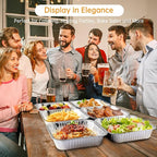 Aluminum Pans 8x8-50 Pack Disposable Baking Pans, 8 Inch Square Tin Foil Pans, Heavy Duty Aluminum Roasting Trays for Baking, Cooking, Heating, Storing, Prepping Food