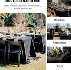sancua 6 Pack Black Tablecloth 90 x 156 Inch - Rectangle Table Cloth for 8 Feet Tables Stain and Wrinkle Resistant Washable Polyester Table Cover for Dining Wedding Banquet Party Buffet Restaurant