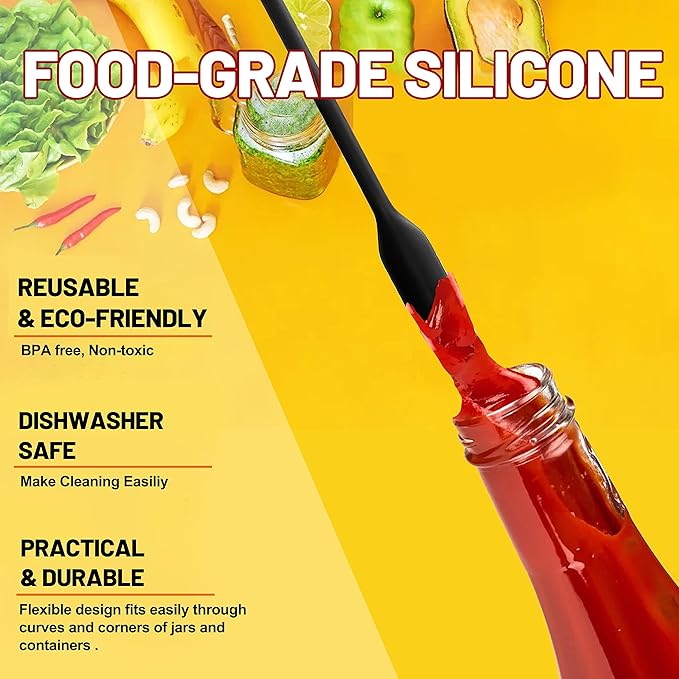 Anaeat Heat Resistant Silicone Spatula Set of 8 - Seamless One-Pieces Design, Non-Stick Rubber Spatulas & Mini Kitchen Scraper Flexible for Non-stick Cookware - Easy Baking, Cooking, Scraping & Mixing