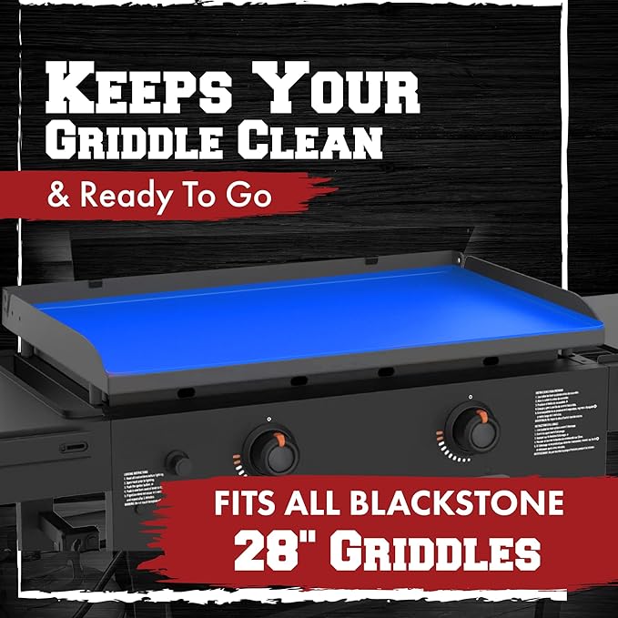 KITCHEN PERFECTION 28" Premium Silicone Griddle Cover Mat for Blackstone Griddle 28 Inch - Hermetic Protection from Rust & Debris All Year, Fits All Blackstone 28 Inch Models - Food Grade Silicone