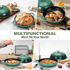 Bread Oven for Sourdough (5.5 QT), Joyfair Enamaled Cast Iron Bread Dutch Oven with Lid, Sourdough Bread Baking Pan, Heavy Duty Dual Handles, Non-Stick & Even Cooking, Oven-safe 500°F, Olive Green