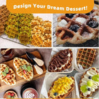 Hehinton® Commercial Waffle Maker, 110V 2300W Belgian Waffle Maker with Oil Grooves and Drip Tray, Heavy Duty Stainless Steel Body, Nonstick Waffle Iron Perfect for Home Kitchen Restaurant