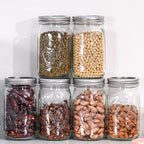 Mason Jars 32 oz Wide Mouth - 12 Pack Quart Glass Mason Jars with Airtight Lids and Bands for Canning, Pickling, Food Storage, Fermenting, Leak Proof, Reusable