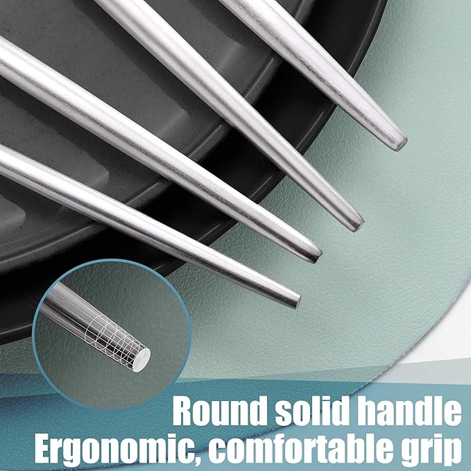 Lemeya Matte Silverware Set for 6,Modern Stainless Steel Brushed Cutlery Set,30-Pieces Heavy Duty Flatware Set,Knives Spoons and Forks Set Utensils Set, Satin Finish, Dishwasher Safe