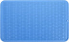 Silicone Dish Drying Mat for Multiple Usage,Easy clean,Eco-friendly,Heat-resistant Silicone Mat for Kitchen Counter or Sink,Refrigerator or Drawer Liner Lichen BlueL 3XL 28 inches x 18 inches