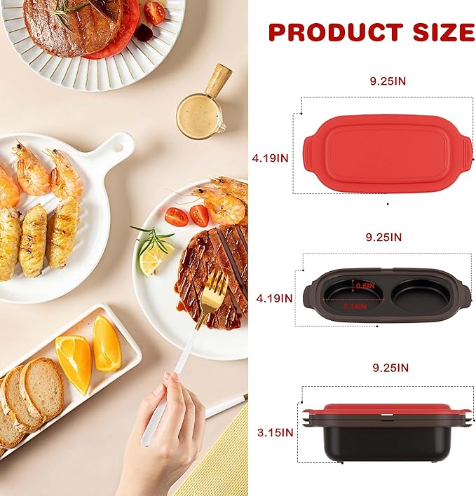 Microwave Egg Cooker & Microwave Grill Pan 3 Pcs with Lid for Grilling, Browning, and Crisping Vegetables, Sandwich, & Meat, Microwave Nonstick Cookware for Quick, Healthy Meals
