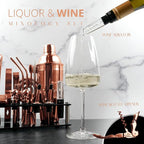 Mixology Bartender Kit – 24 Piece Rose Gold Cocktail Shaker Set w/Stand – Essential Home Bar Accessories Martini Shaker, Jigger, Muddler, Chilling Cubes & More