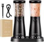 Electric Salt and Pepper Grinder Set Rechargeable, Electric Pepper Grinder with Adjustable Coarseness, 4.5oz Large Capacity, 1.8" Wide-Mouth & Storage Base, One-Hand Operation Kitchen Gadgets