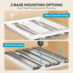 Nieifi Pull Out Spice Rack Organizer, 2 Tiers, White, Spice Organization for Cabinet, Height Adjustable, Easy to Install