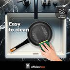 BRA COOKWARE Efficient Pro Frying Pan | 10.2 inches Cast Aluminum Frypan | Profile Plus Non-Stick | All Heat Source Compatible | PFOA Free | Ergonomic Heat-Resistant Handle | Non Deformable