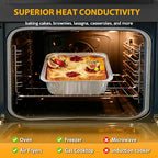 8"x8" Aluminum Foil Pans Disposable - 20 Pack Square Baking Pans Disposable Grill Accessories Meal Prep Containers Heavy Duty Tin Foil Pan for Baking Cake, Oven Cooking, Heating, Storing