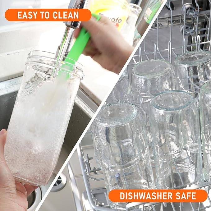 24 oz Wide Mouth Mason Jars 8 Pack, Glass Tall Mason Jars with Airtight Lids and Bands for Canning, Preserving, Fermenting, Pickling, DIY Projects