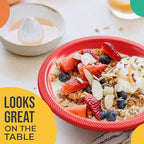 Party Solids 12 Oz Red Plastic Bowls Disposable Bowls for Hot Food Soup 50 Pcs - For Soup, Salad, Cereal, Desserts & Party Supplies