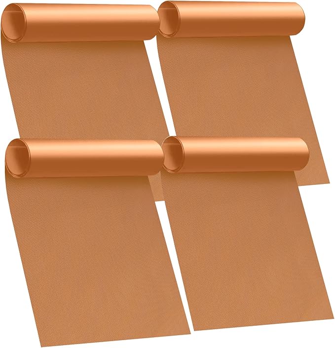 Oven Liners for Bottom of Oven - 4 Pack Large Heavy Duty Oven Mats, 17"x 25" Reusable Matt Liner for Electric, Gas, Toaster Ovens & Grills, BPA & PFOA Free, Kitchen Essentials, Copper