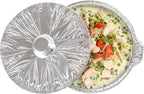 Foil Lux 5.6 Quart Pans And Lids, 100 Disposable Pots With Lids - Oven-Ready, Stove Compatible, Aluminum Foil Baking Pans, Freezable, For Outdoor Camping, Vacation, Picnic, And More - Restaurantware