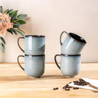 LERATIO Ceramic Dinnerware Sets for 4,16-Piece Reactive Glaze Plates and Bowls Set with Mugs,Highly Chip and Crack Resistant | Dishwasher,Microwave & Oven Safe Dishes set-Gray White