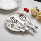 20-piece Silverware Set for 4, 18/10 Stainless Steel Flatware Set, Fine Silverware Set, Serving Utensil Sets, Finely Polished and Dishwasher Safe, Cupid