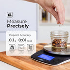 Fradel 0.1g Digital Kitchen Food Scale in Grams & Ounces - 11lb, for Cooking, Baking, Weight Loss - Round