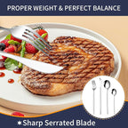 24 Pcs Silverware Set for 6,Stainless Steel Cutlery Flatware Set, Durable Eating Utensils Set Included Knives Spoons and Forks Set,Mirror Polished Tableware For Home,Restaurant,Dishwasher Safe