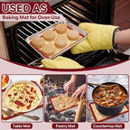 P&P CHEF 8.6 Inch Silicone Baking Mats, 2 Pcs Reusable Silicone Oven Mat, Non Stick Baking Supplies for Macaroon Pastry Bread Dough Cookie, Fits Well with Sheet Pan, Healthy & Easy Clean