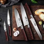 5-Piece Japanese Style Kitchen Knife Set,Professional Ultra Sharp High-Carbon Stainless Steel Chefs Knives with Ergonomic Wood Handle,Elegant Box Packaging