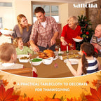 sancua 6 Pack Tablecloths Rectangular 60x102 Inch, Thanksgiving Table Cloths Rectangle for 6 Foot Tables - Stain and Wrinkle Resistant Washable Polyester Table Cover for Fall, Dining, Parties Bronze