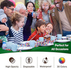 Exquisite Party Solids 12-Pack Premium Plastic Tablecloth 54in. x 108in. Rectangle Table Cover - Emerald Green