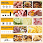 VIVOHOME 9 in 1 Multifunctional Stand Mixer with Fermentation, 6 Speed 7.5 Quart Kitchen Electric Food Mixer with Timer, Meat Grinder, Juice Blender, Vegetable Slicer, Pasta and Cookie Maker, Silver