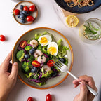 LERATIO Large Pasta Bowls,38oz Ceramic Pasta Bowls,9.0" Reactive Glaze Pasta Bowl Set of 6,Microwave & Dishwasher,Oven Safe,Wide Serving Bowls for Salad,Pasta,Fruit,Scratch Resistant-Colorful