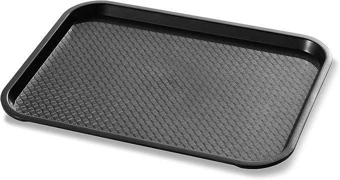 New Star Foodservice Fast Food Tray, Set of 12 (Black, 12 by 16-Inch)