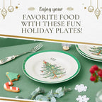 Spode 7.25" Salad Plate - Christmas Tree Design | Stoneware - Dishwasher, Microwave, Freezer Safe | Holiday Dinnerware Décor - Gifting Ideas, Gathering Serveware - Round Serving Dish